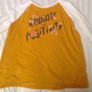 Mustard And White T-Shirt with saying
